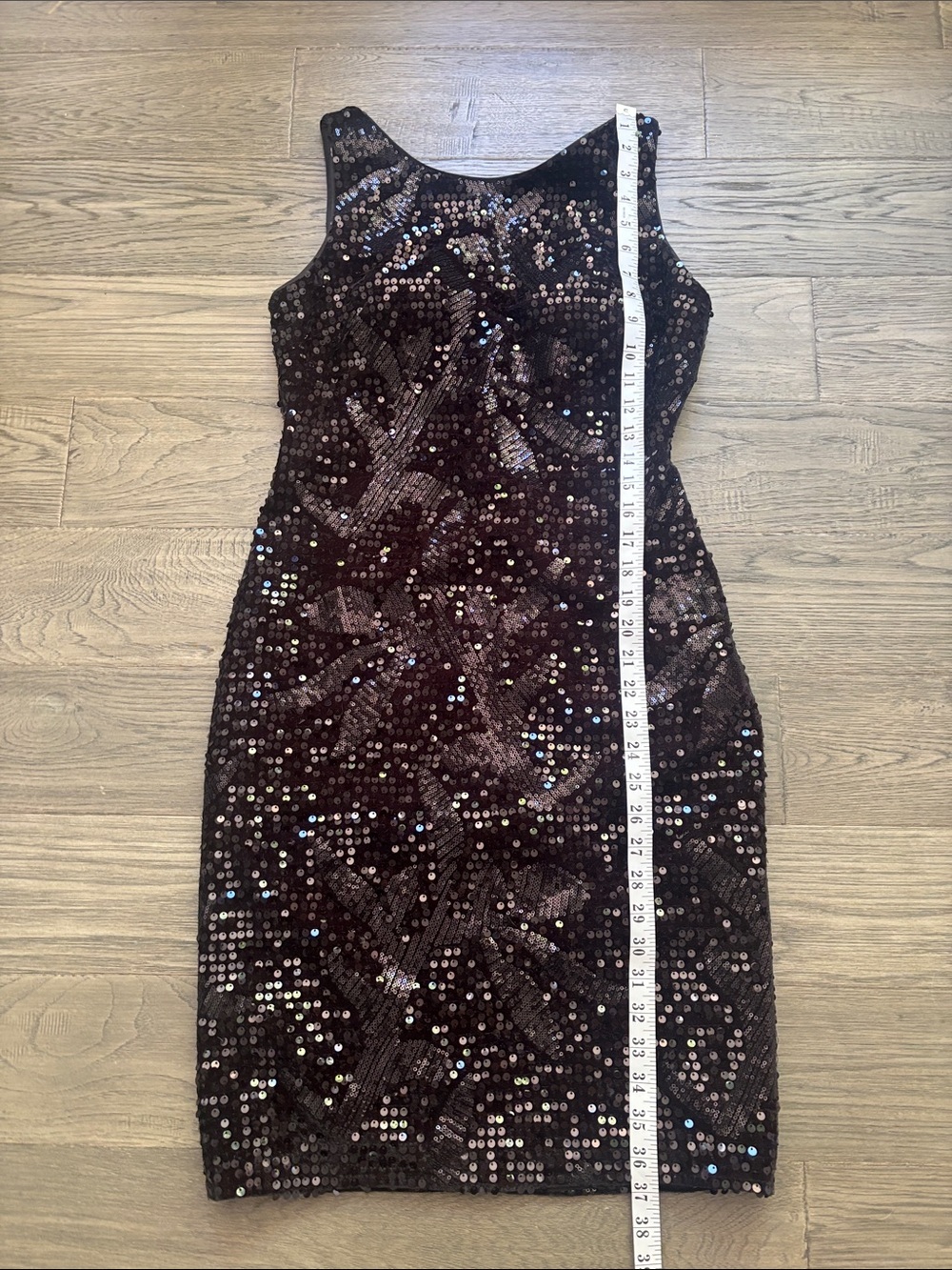 Aidan Mattox | Black Sequin Cocktail Sheath Dress Wedding Summer Size 8 - Picture 7 of 11
